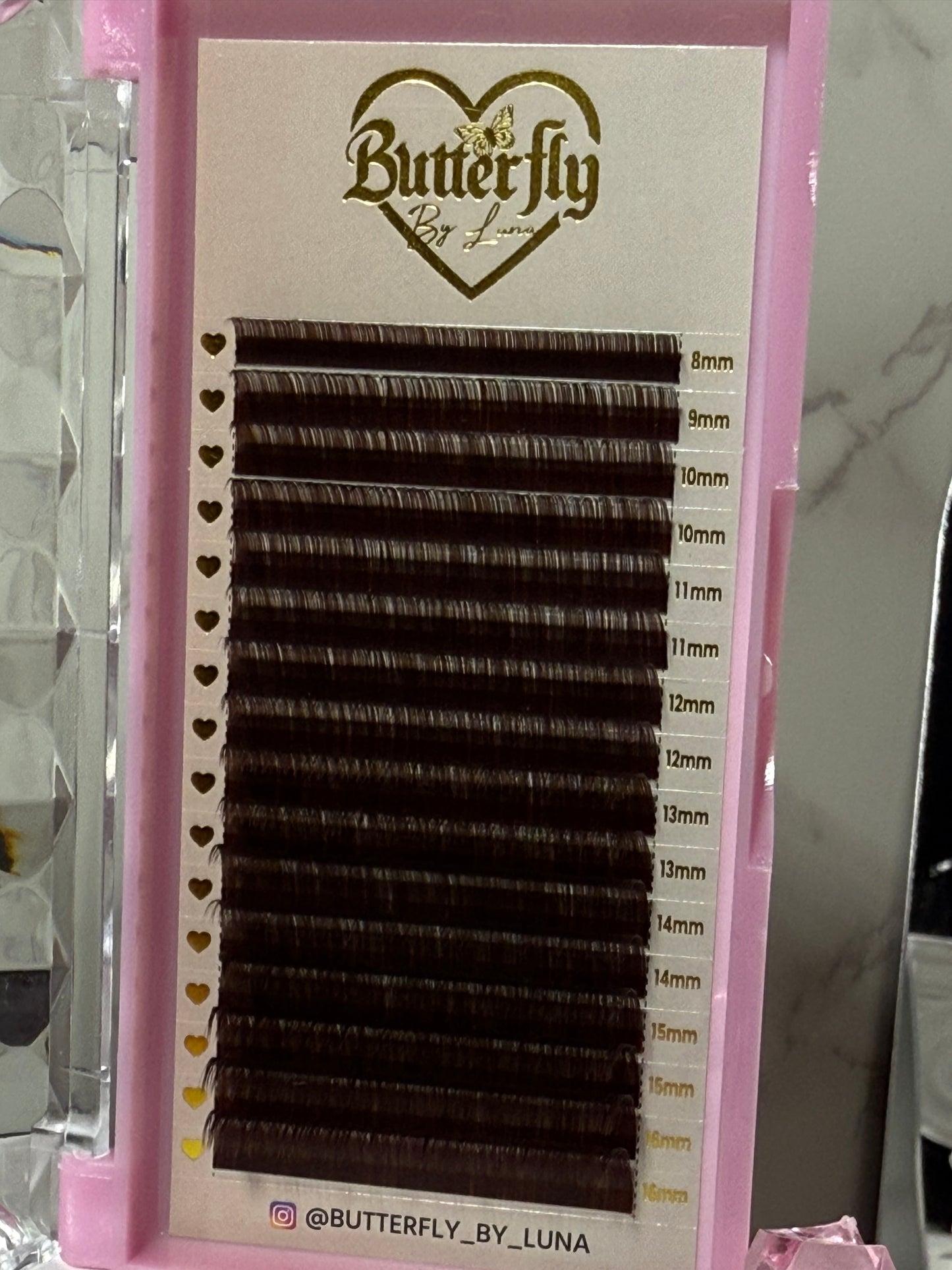 Dark brown lash trays